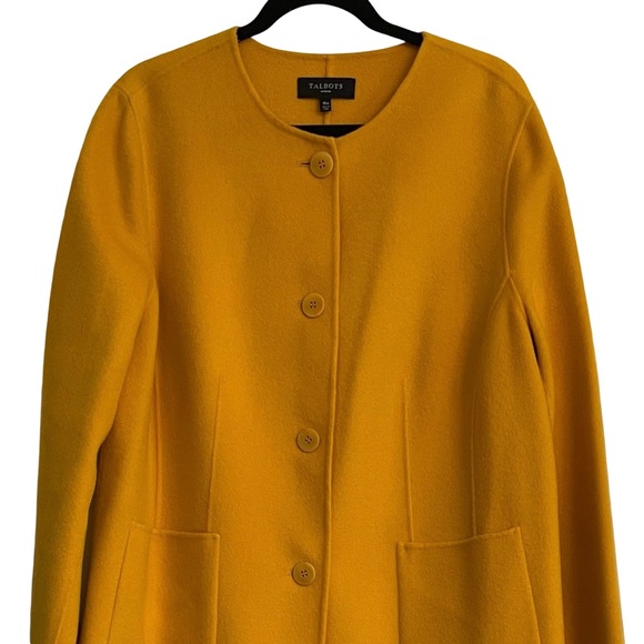 NWOT Talbots Sunflower Yellow Wool Coat Size 18W - Picture 1 of 8